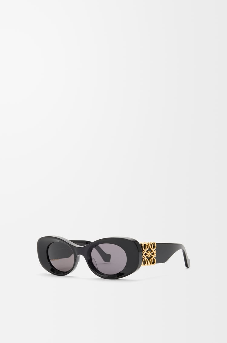LOEWE 斜面橢圓形 Maxi Anagram 太陽眼鏡 黑色