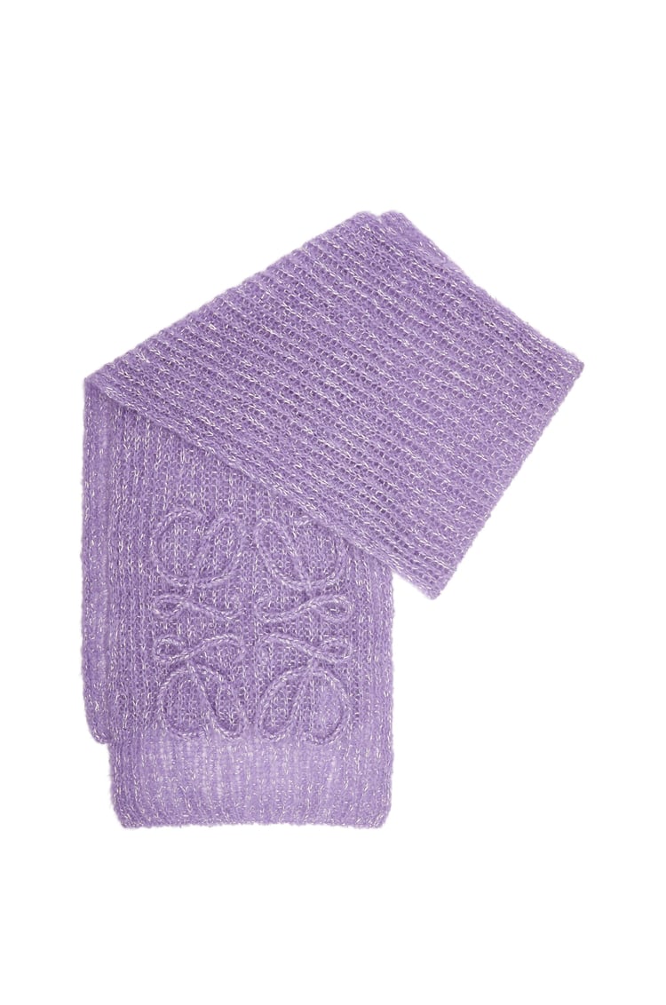 LOEWE Anagram scarf in mohair blend Parma Violet