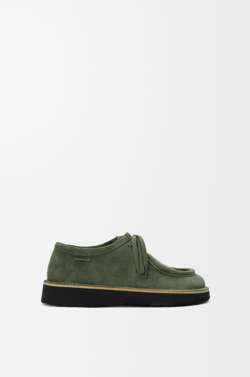 LOEWE Faro lace-up in suede calfskin Sage