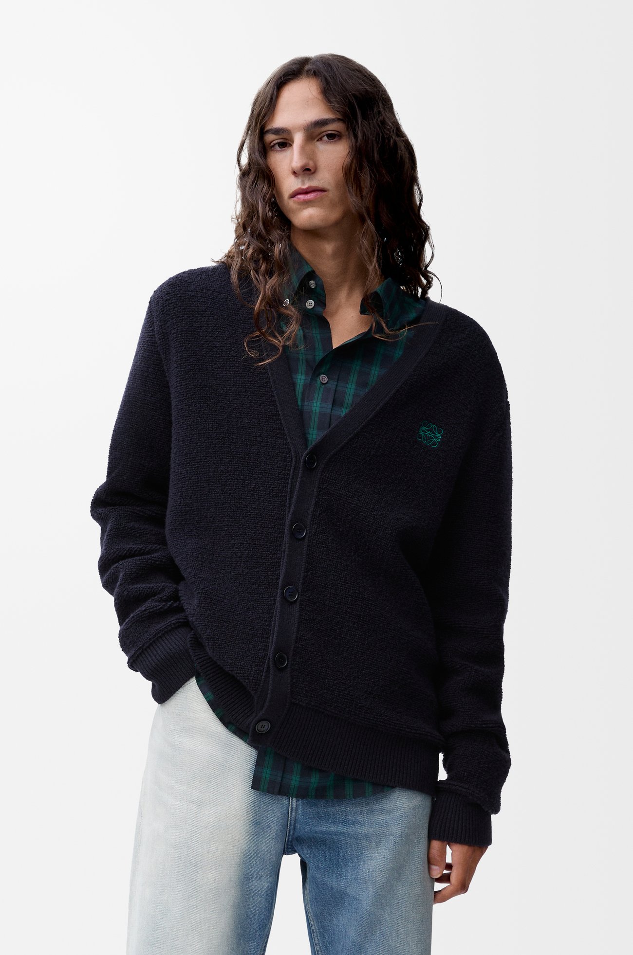 LOEWE Cárdigan en lana Azul Marino