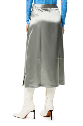 LOEWE Slip midi skirt in satin Platinum plp_rd