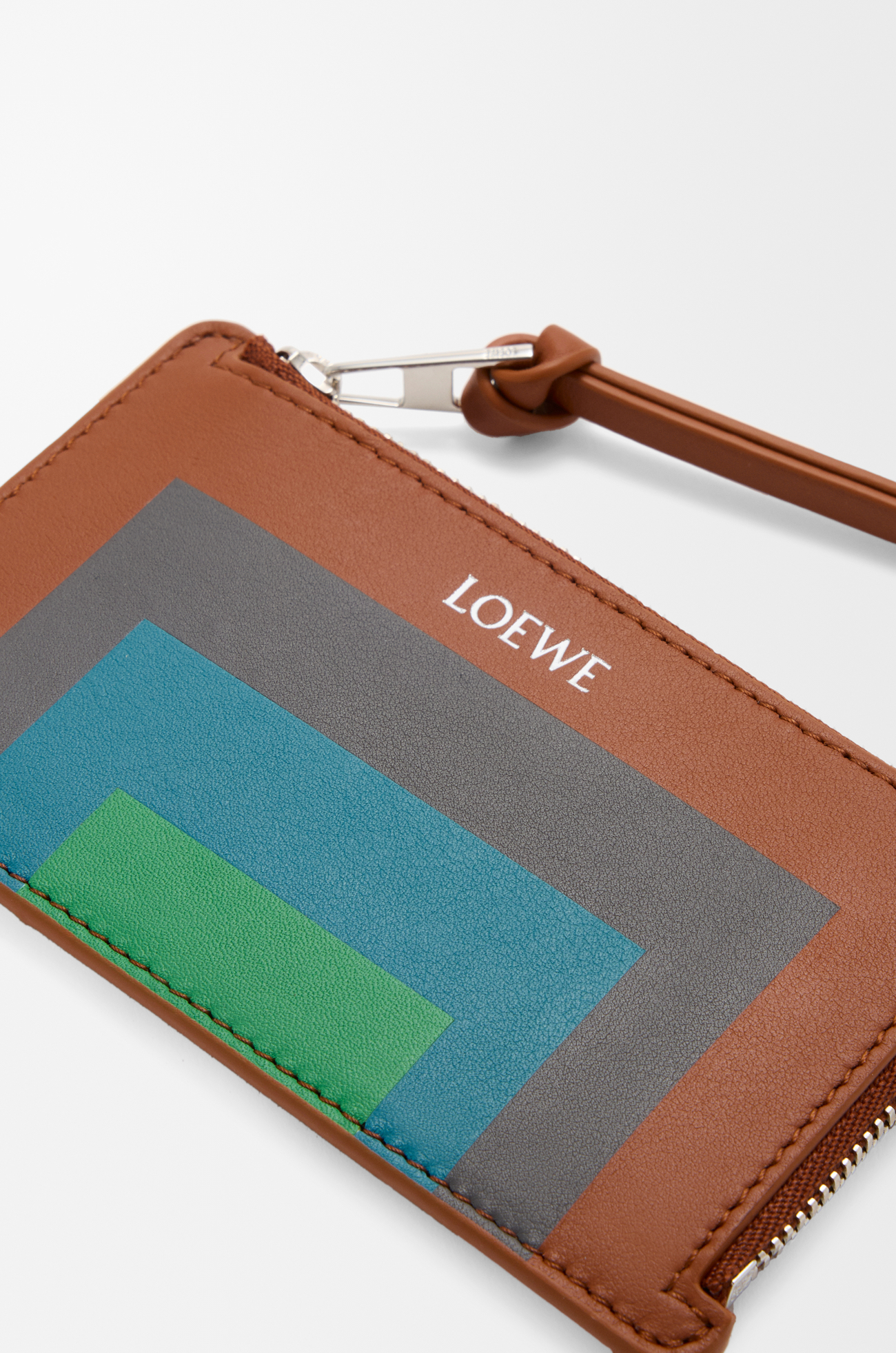 LOEWE Coin cardholder in nappa calfskin Caramel/Bright Green