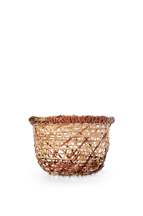 LOEWE 竹和皮革制成的亚马逊水果储藏篮 原色/棕褐色 plp_rd