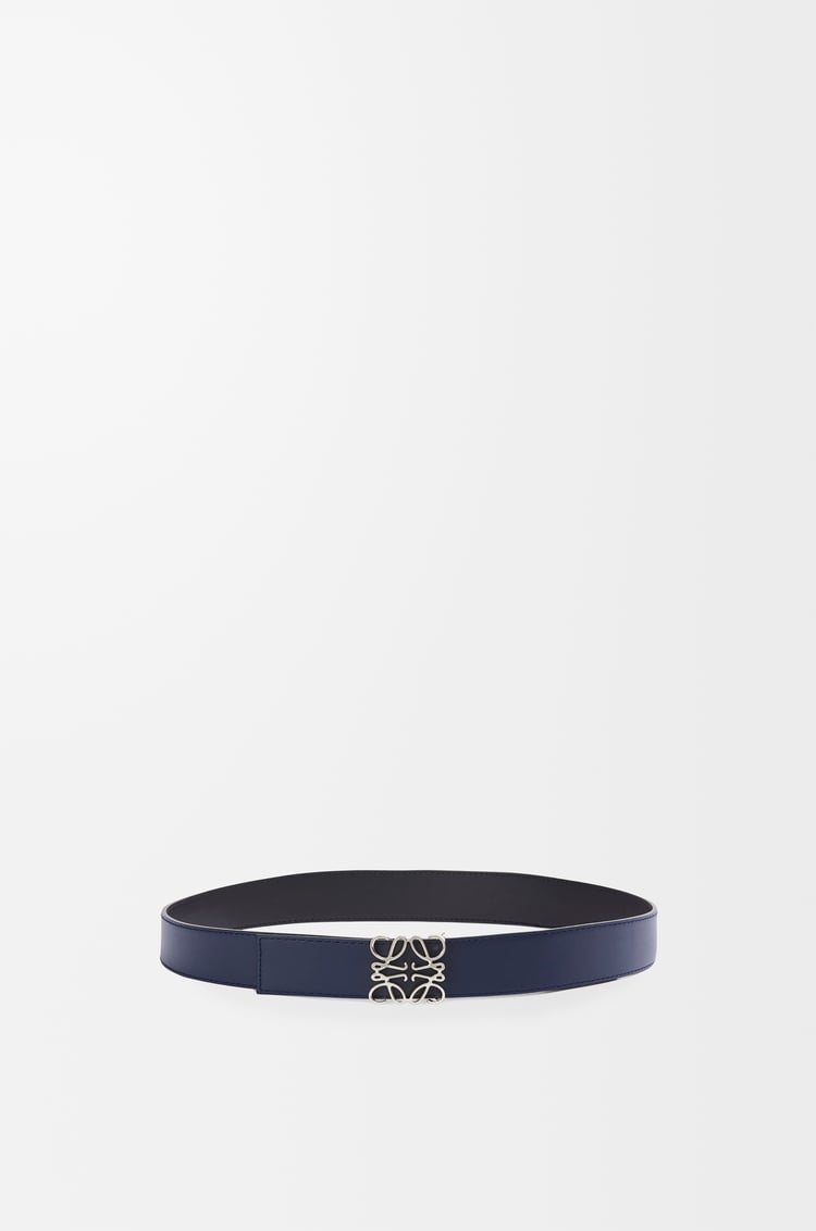 LOEWE Reversible Anagram belt in smooth calfskin Ocean/Black/Palladium