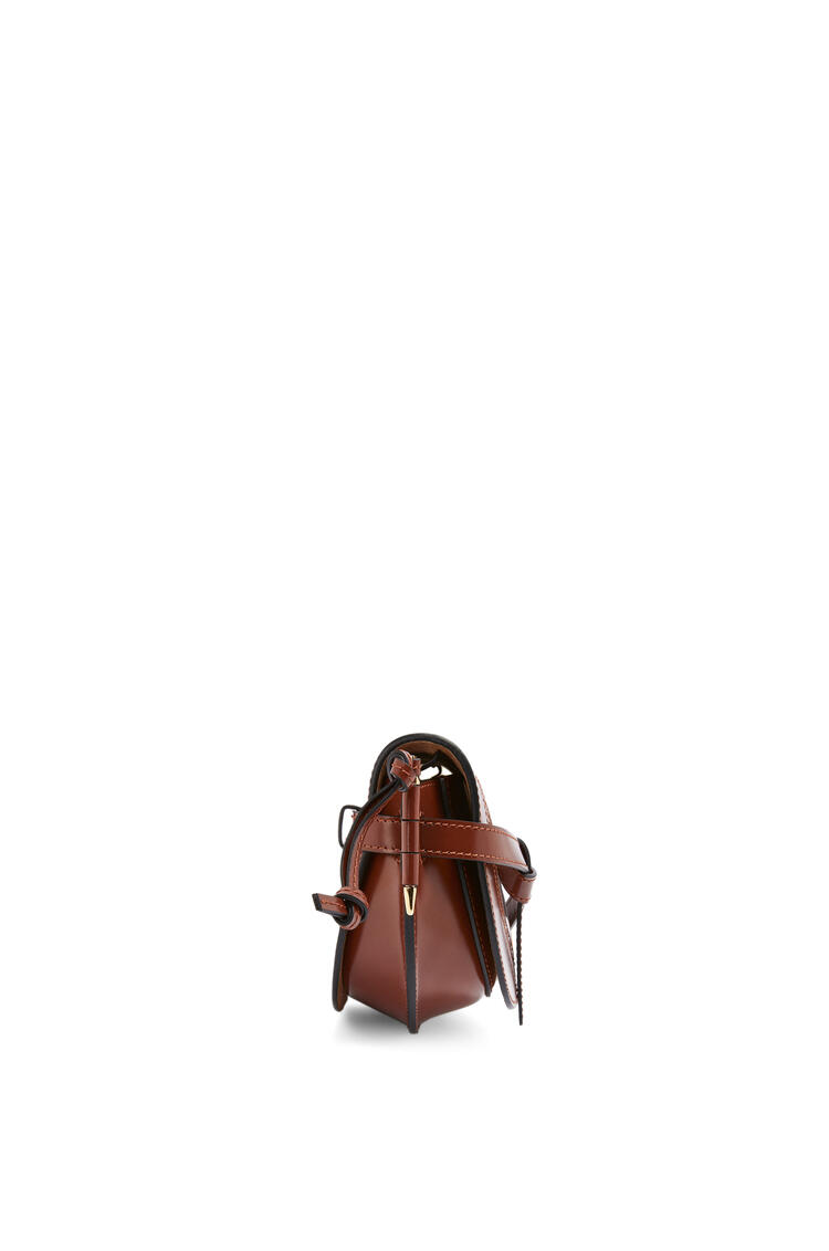 LOEWE Heart Mini Gate Dual bag in smooth calfskin Cognac/White pdp_rd