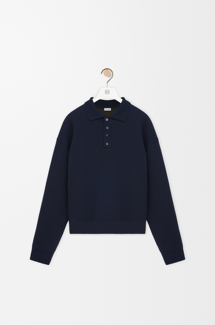 LOEWE Polo sweater in wool Navy Blue