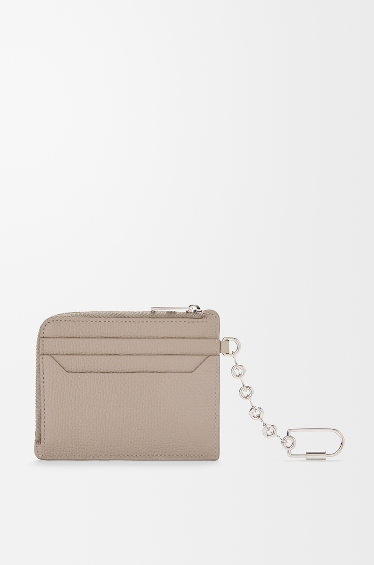 LOEWE Anagram square coin cardholder in pebble grained calfskin Clay