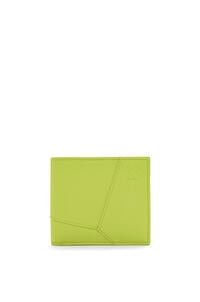 LOEWE Puzzle bifold coin wallet in classic calfskin Green Leaf