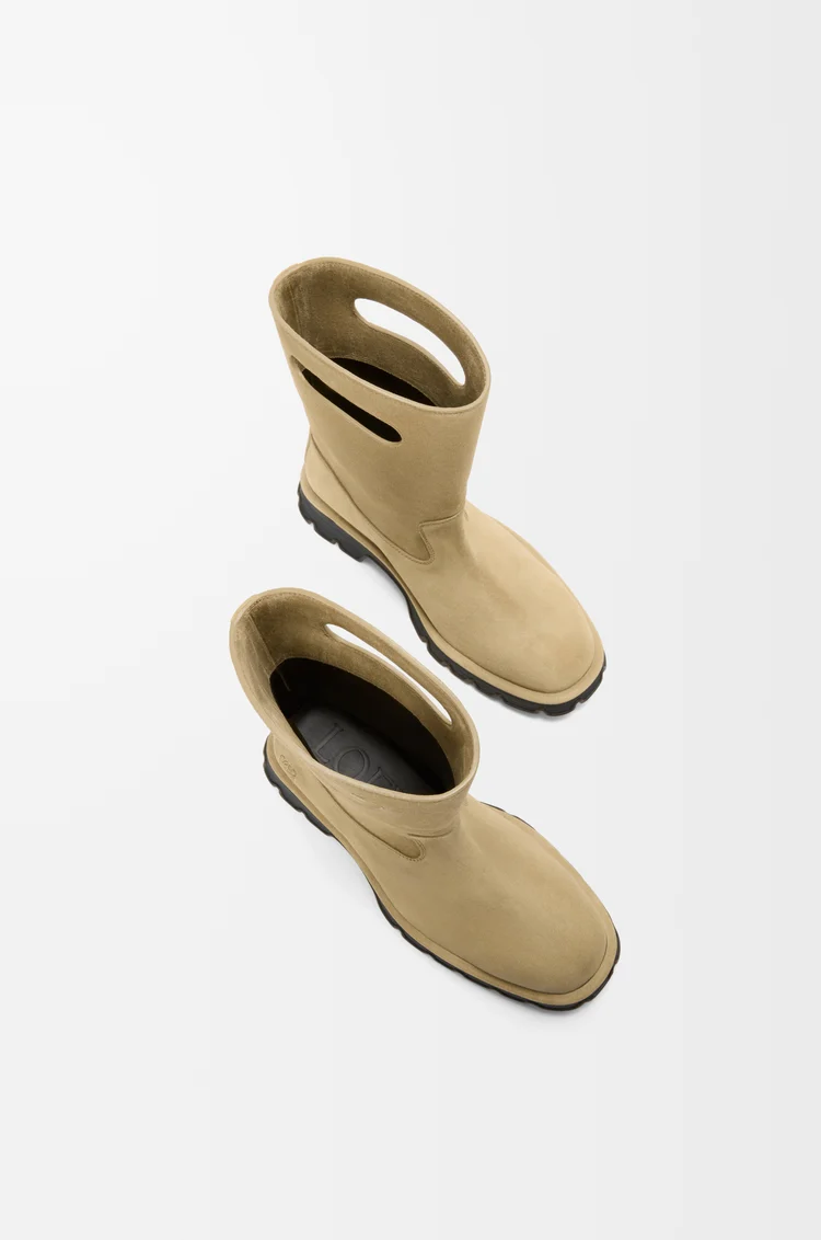 LOEWE Bobby boot in waxed split calfskin Sahara