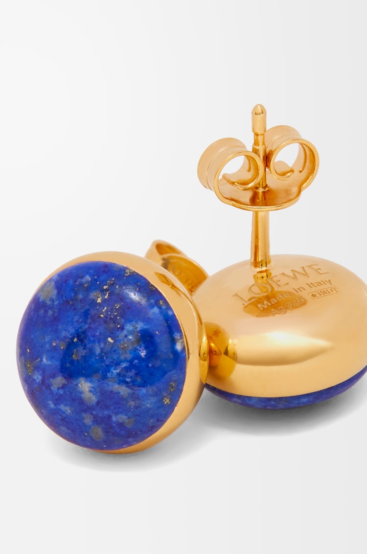 LOEWE Pendientes de botón Anagram Pebble en plata de ley y lapislázuli Oro/Azul