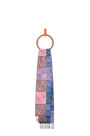 LOEWE Anagram scarf in wool and cashmere Light Blue/Pink/Green