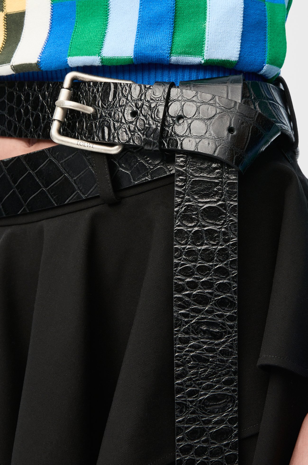 LOEWE ベルテッド ミニ スカート（コットン） ブラック
