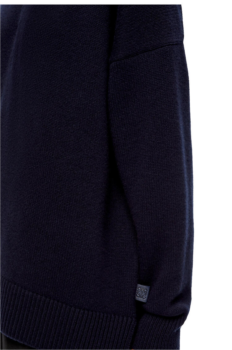 LOEWE Half zip sweater in cashmere Navy Blue pdp_rd