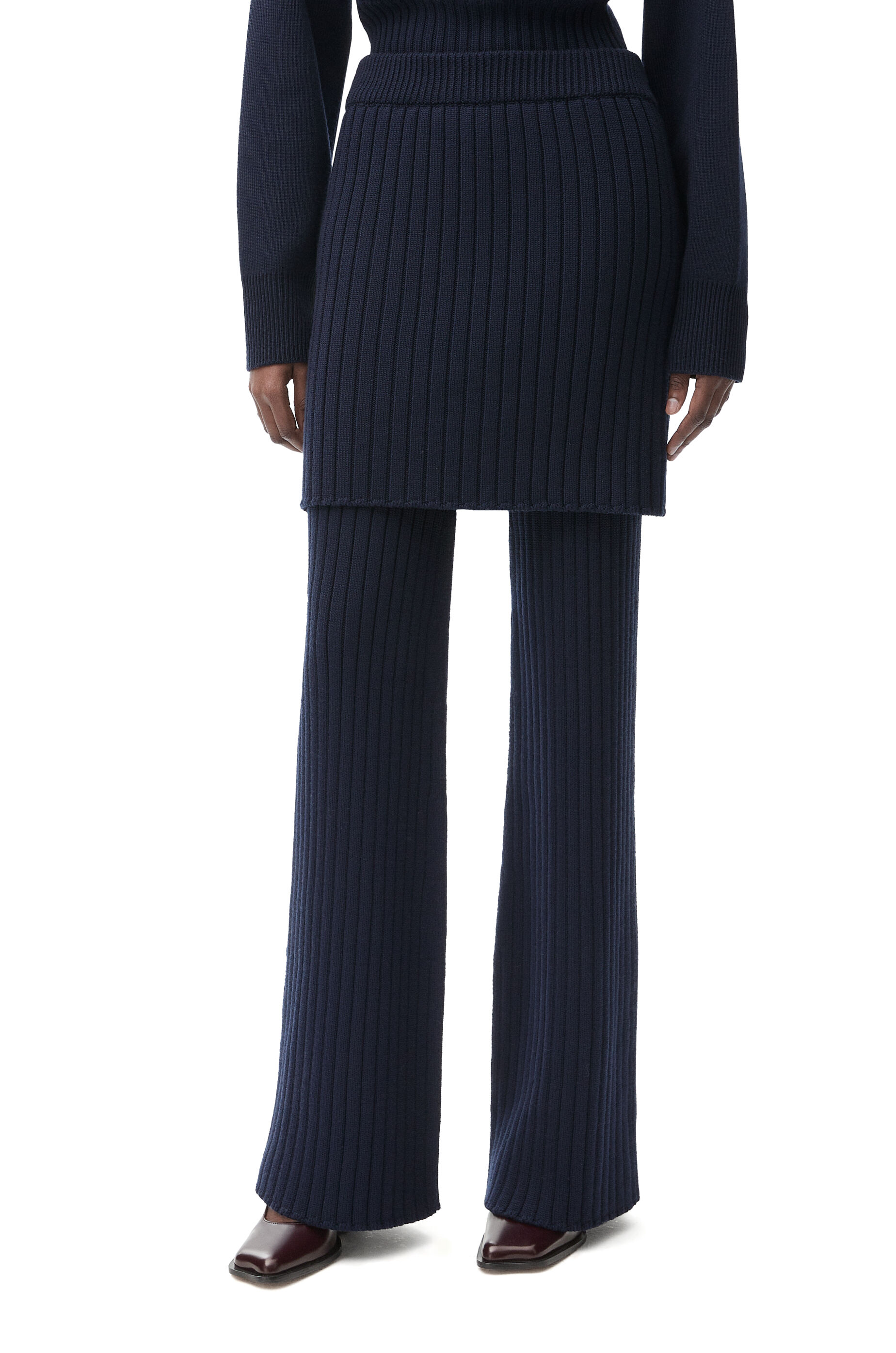 Navy blue skirt trousers outlet