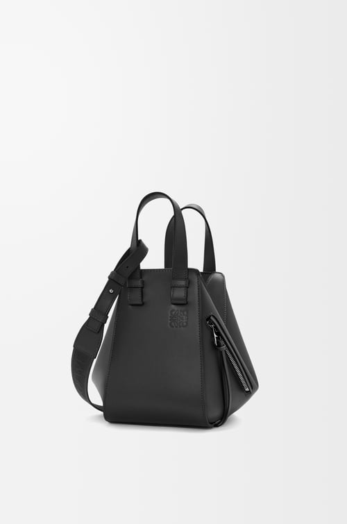 LOEWE Compact Hammock bag in satin calfskin Black