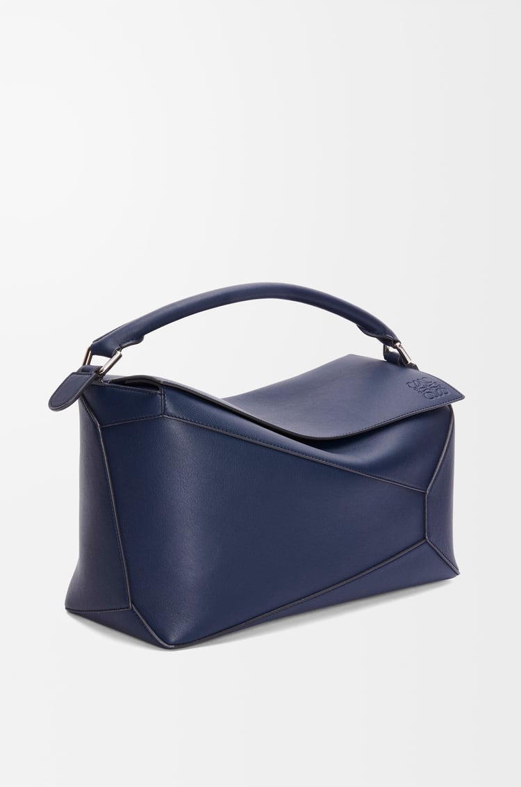 LOEWE Bolso Puzzle grande en piel de ternera Azul Abismo