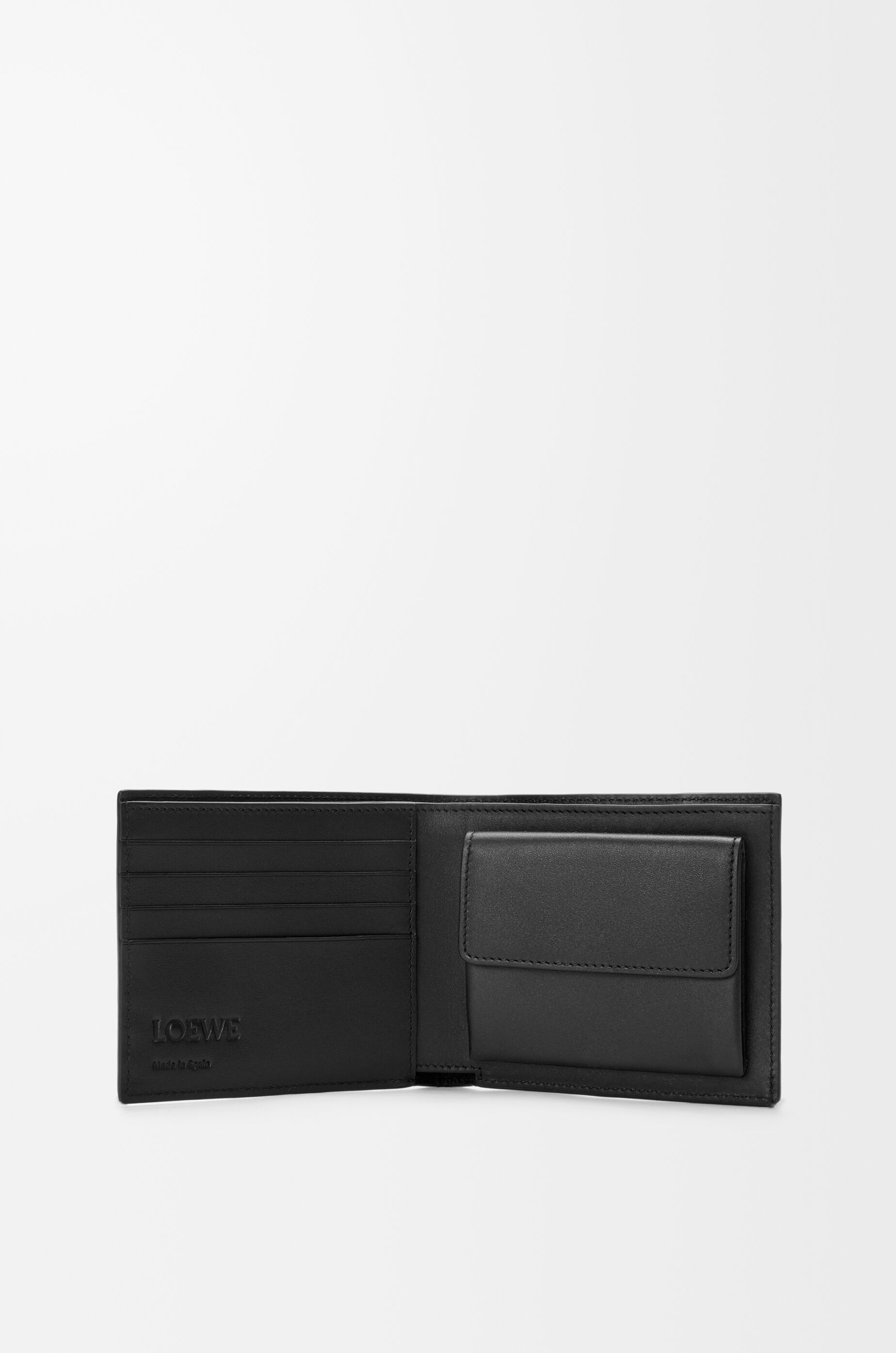 男性に人気！ Puzzle bifold coin wallet in supple grained calfskin Black 小物