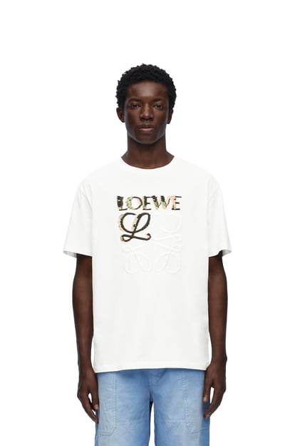 LOEWE Camiseta de corte holgado en algodón Blanco/Multicolor plp_rd