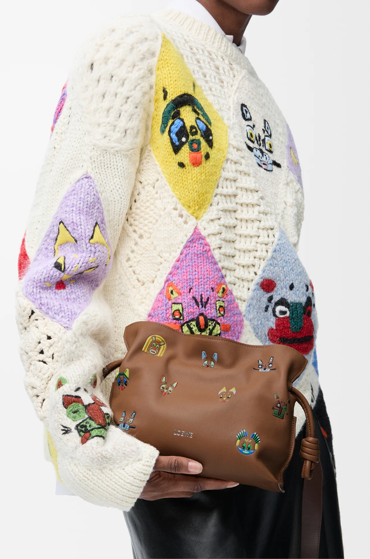 LOEWE キャッツ フラメンコクラッチ ミニ（ナパカーフ） モカ