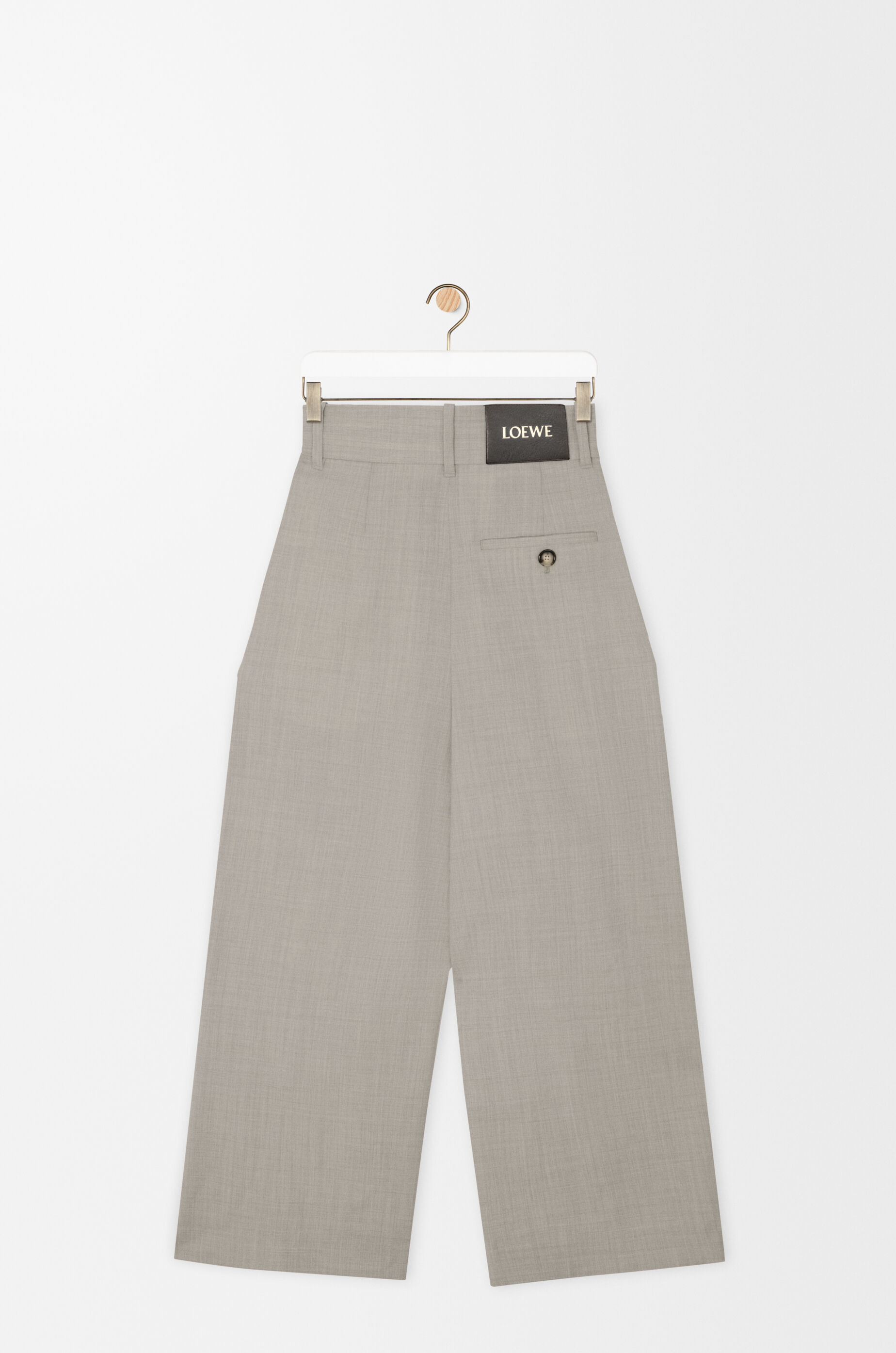 Cropped wrap trousers in wool Beige - LOEWE