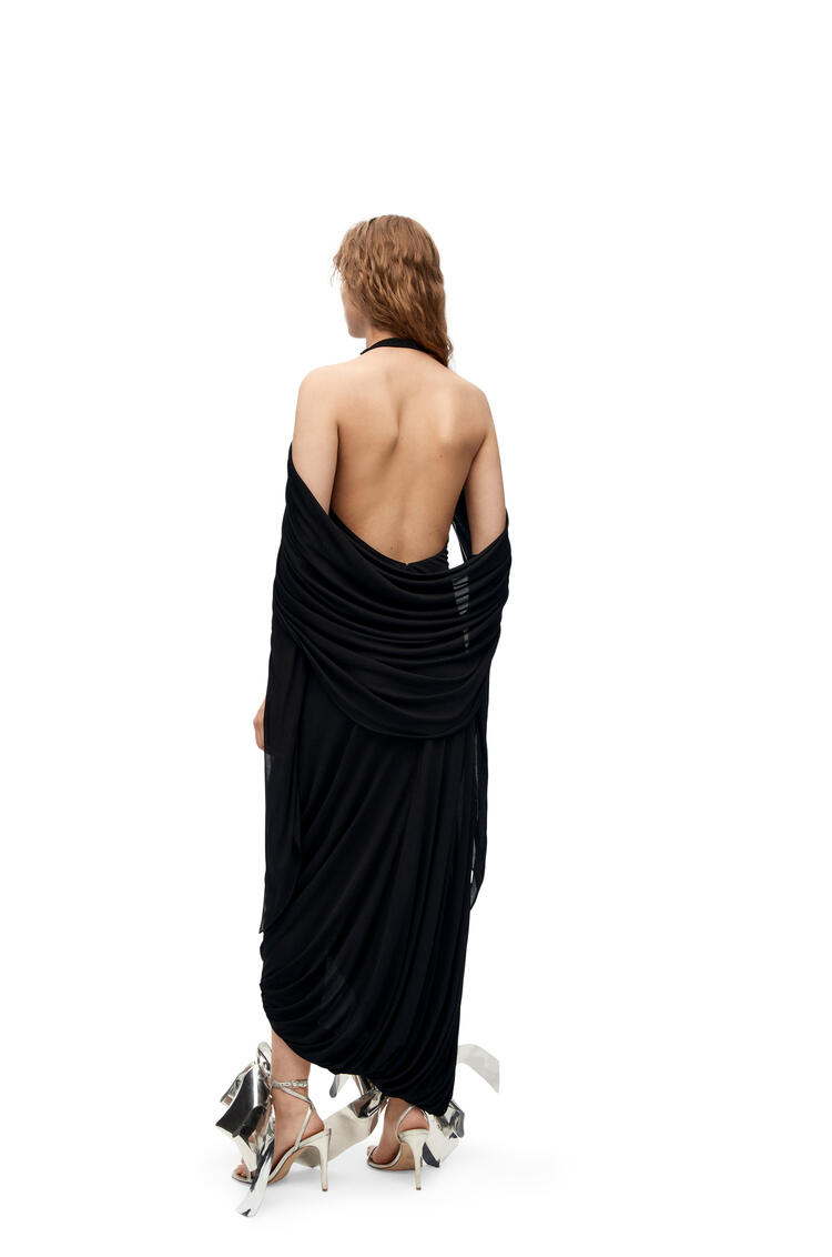 LOEWE Draped halter dress in viscose Black