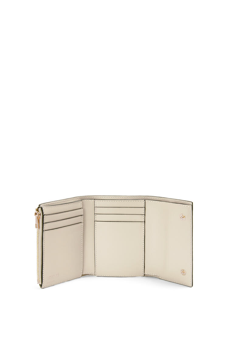 LOEWE Repeat small vertical wallet in embossed silk calfskin Light Oat