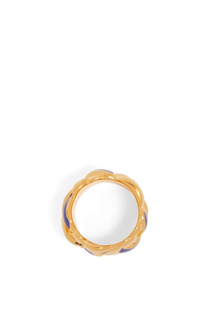 LOEWE Nest ring in sterling silver and enamel Gold/Midnight Blue plp_rd