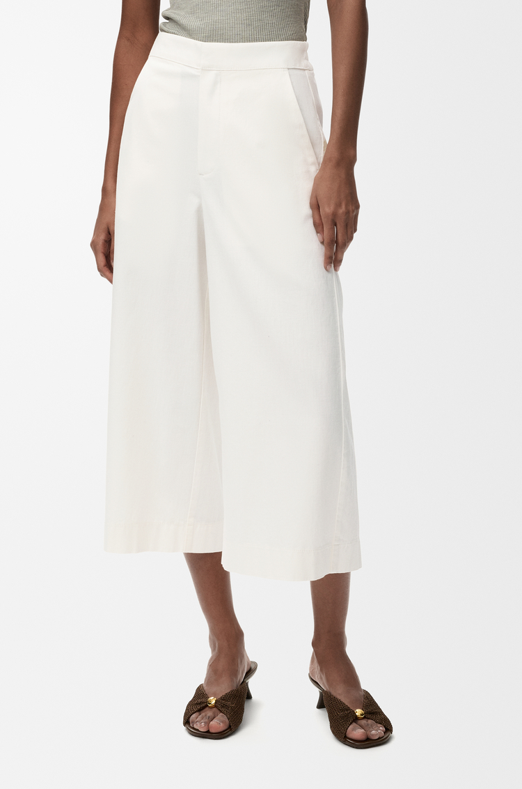 LOEWE 单宁布九分长裤 白色