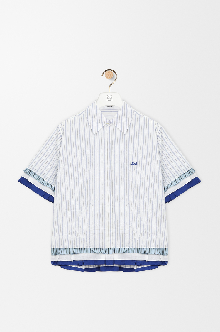 LOEWE Short sleeve shirt in technical cotton White/Multicolor