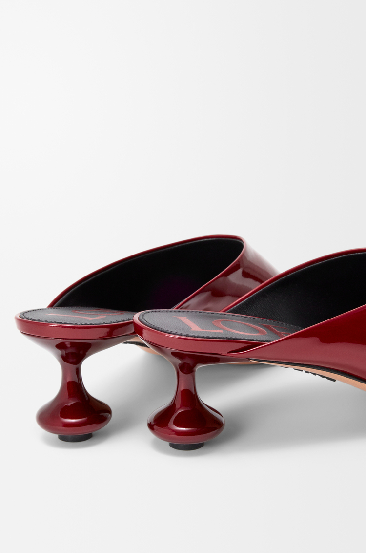 LOEWE Toy mule in soft patent lambskin Dark Red