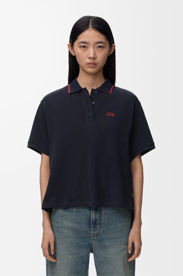 LOEWE Polo en algodón Azul Marino
