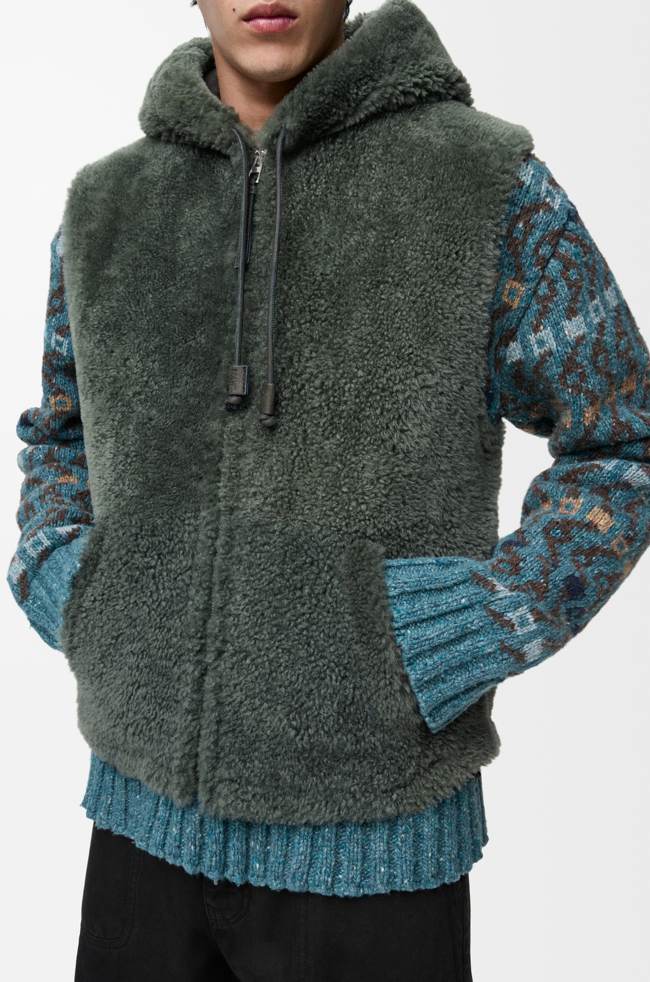 LOEWE ベスト（シアリング） カーキグリーン