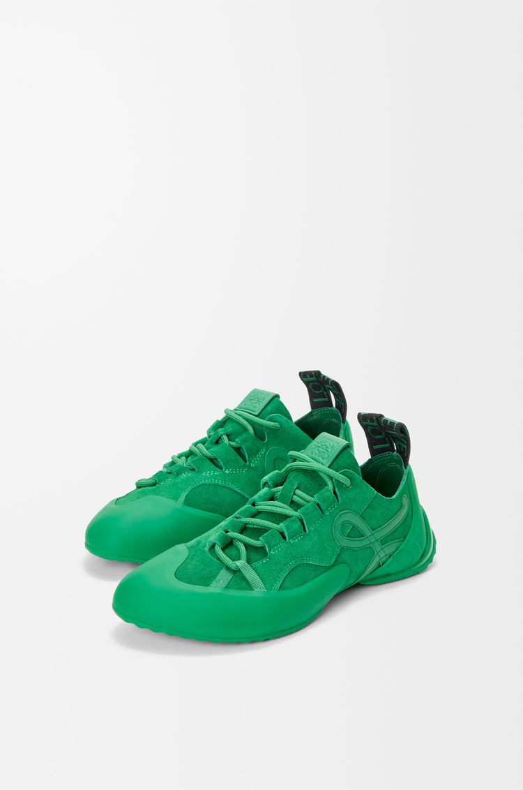 LOEWE Sneaker Grip in pelle di vitello scamosciata Verde Giungla