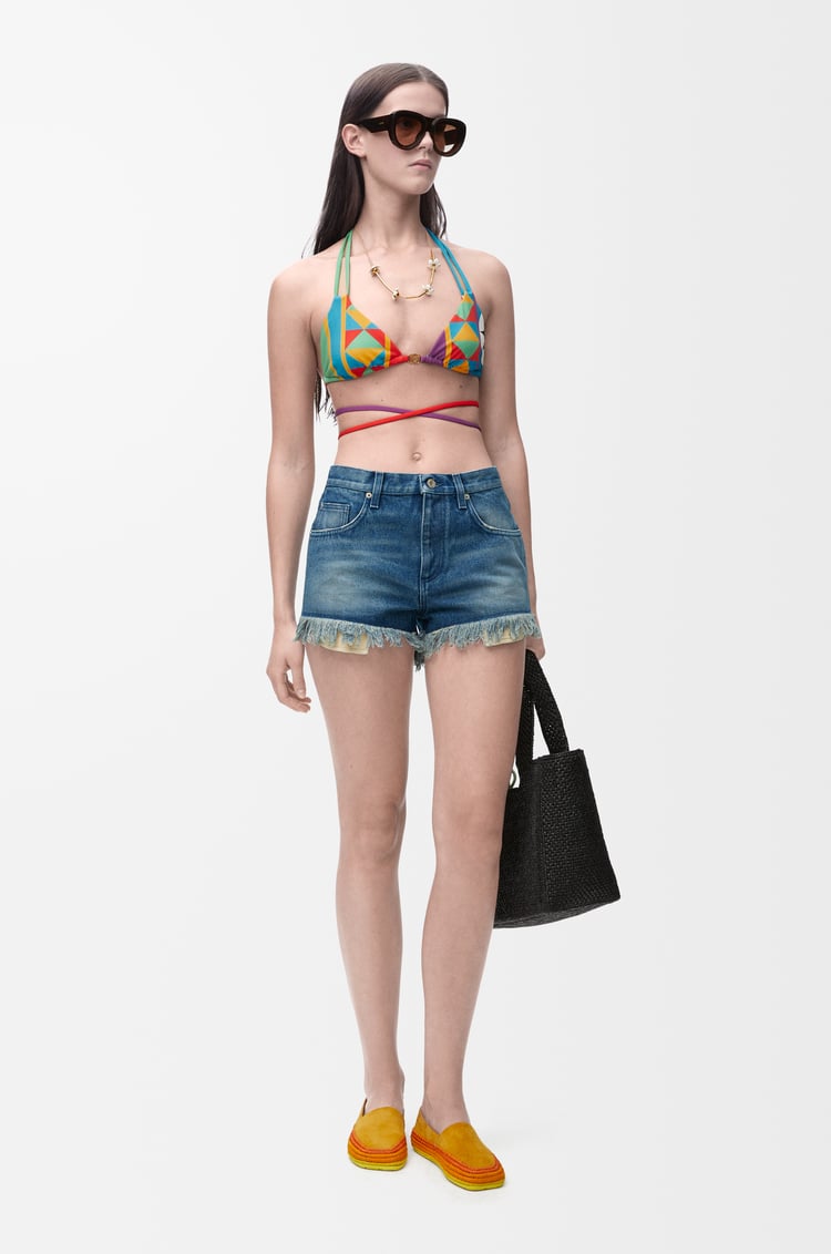 LOEWE Anagram shorts in denim Medium Blue