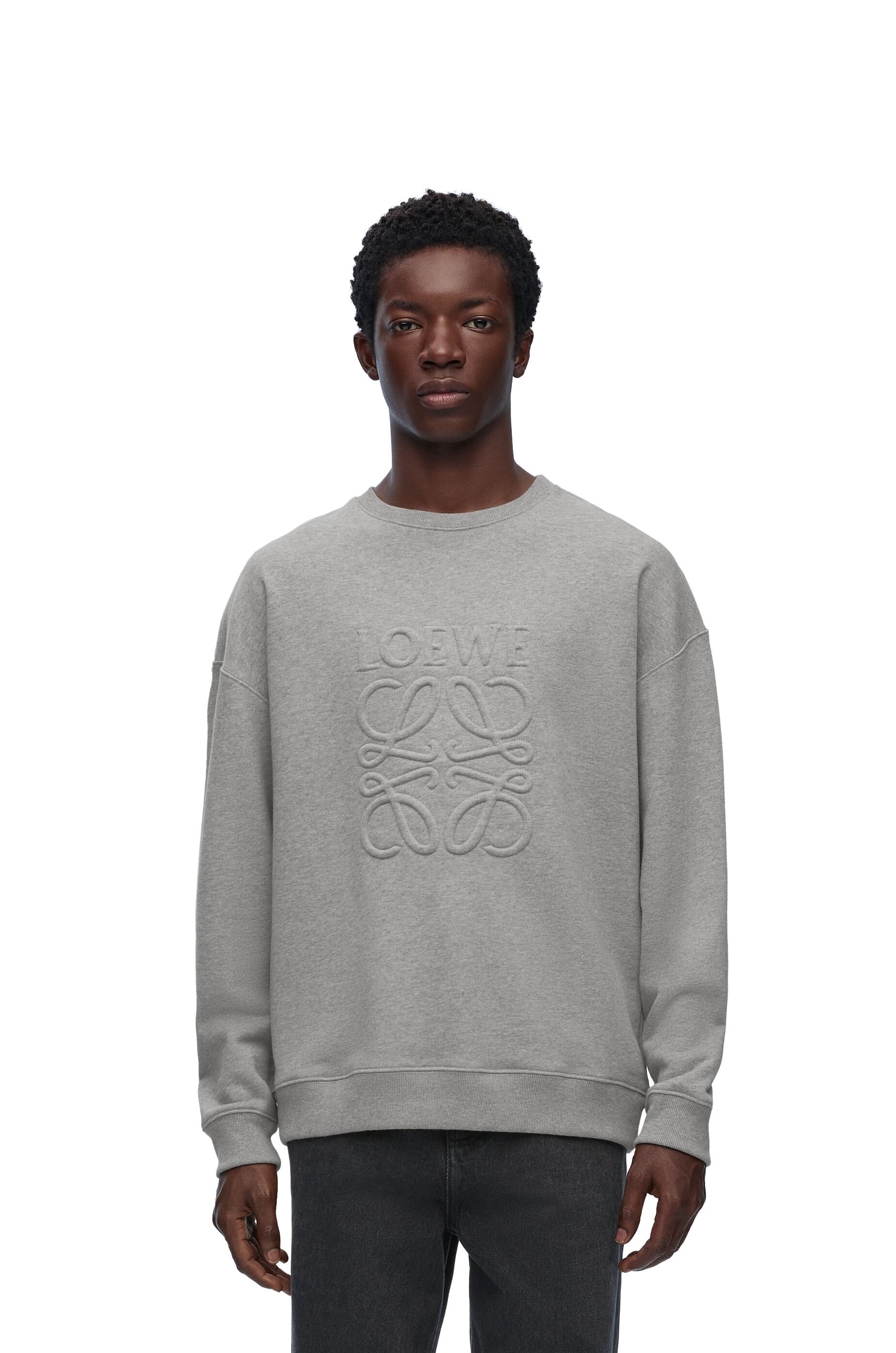 Relaxed fit sweatshirt in cotton Grey Melange LOEWE