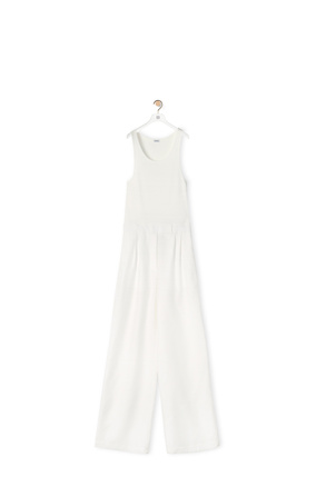 LOEWE Tank jumpsuit in cotton, wool and silk White plp_rd