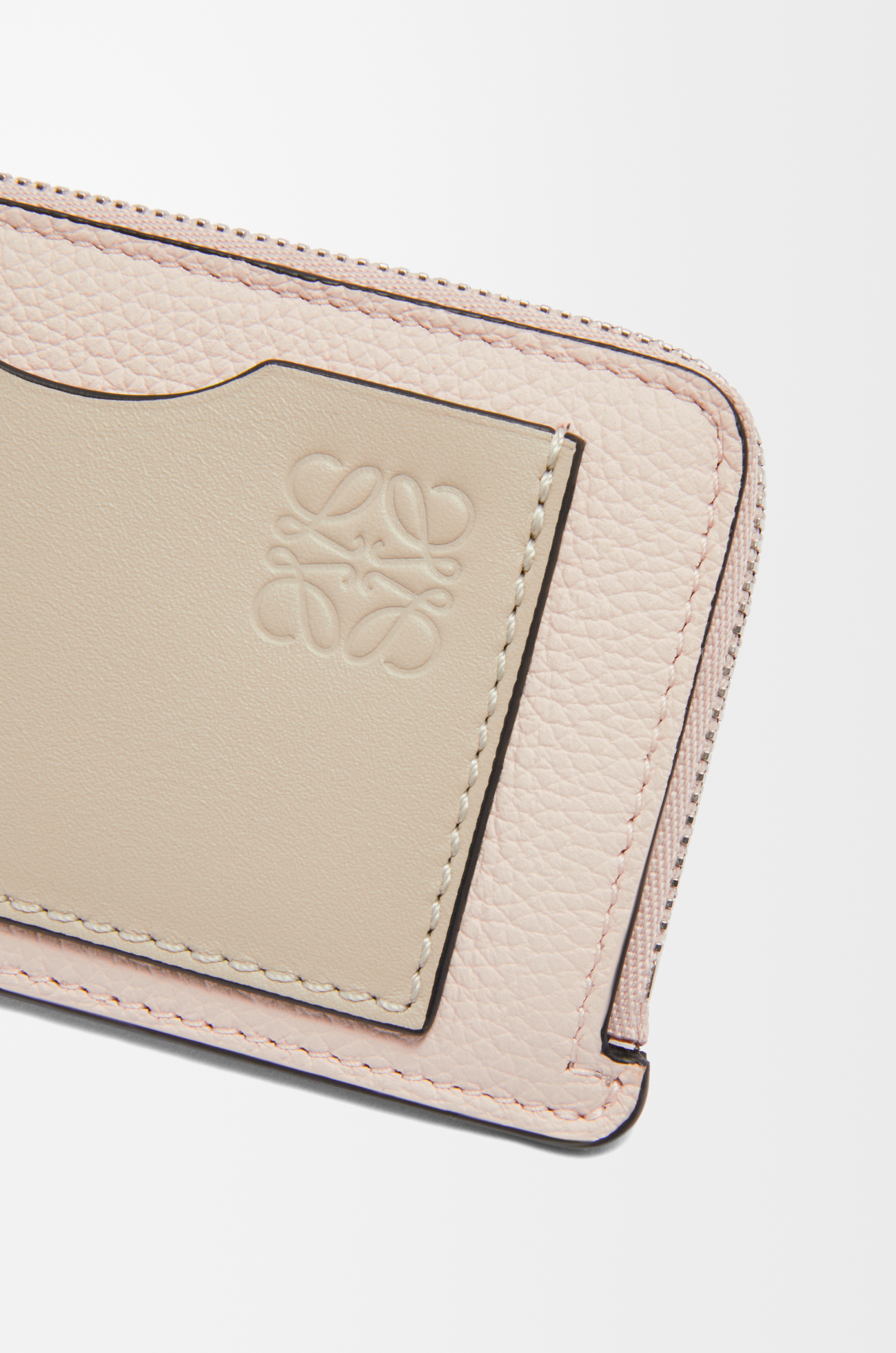 LOEWE Coin cardholder in soft grained calfskin Talc/Light Oat
