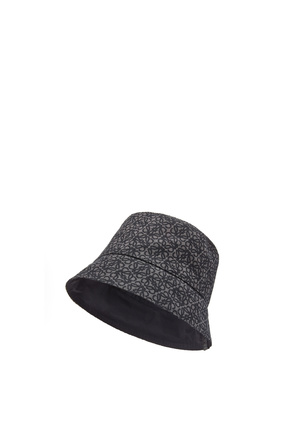 LOEWE Reversible Anagram bucket hat in jacquard and nylon Anthracite/Black
