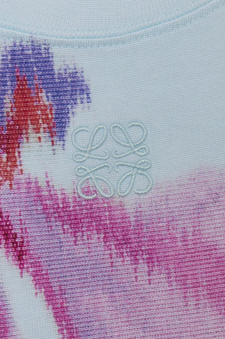 LOEWE Small fit t-shirt in cotton blend Light Blue/Multicolor