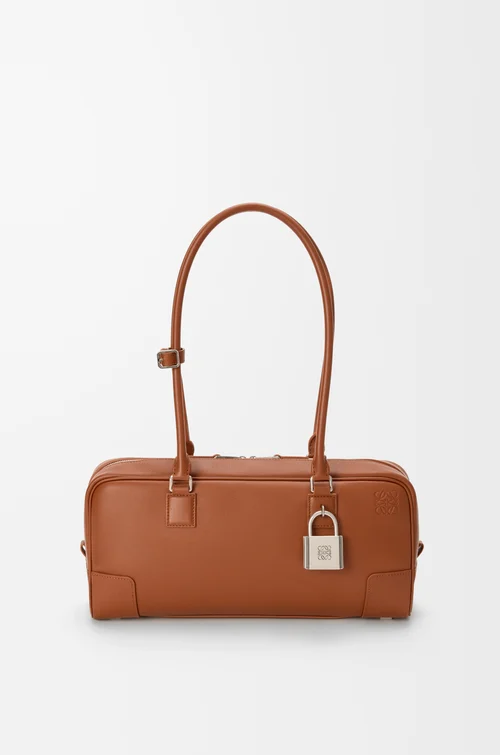 LOEWE Amazona 31 cropped bag in shiny calfskin Squirrel
