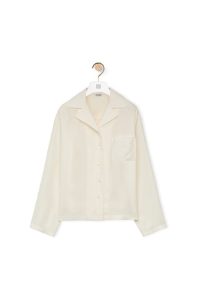 LOEWE Anagram pyjama blouse in silk Ivory