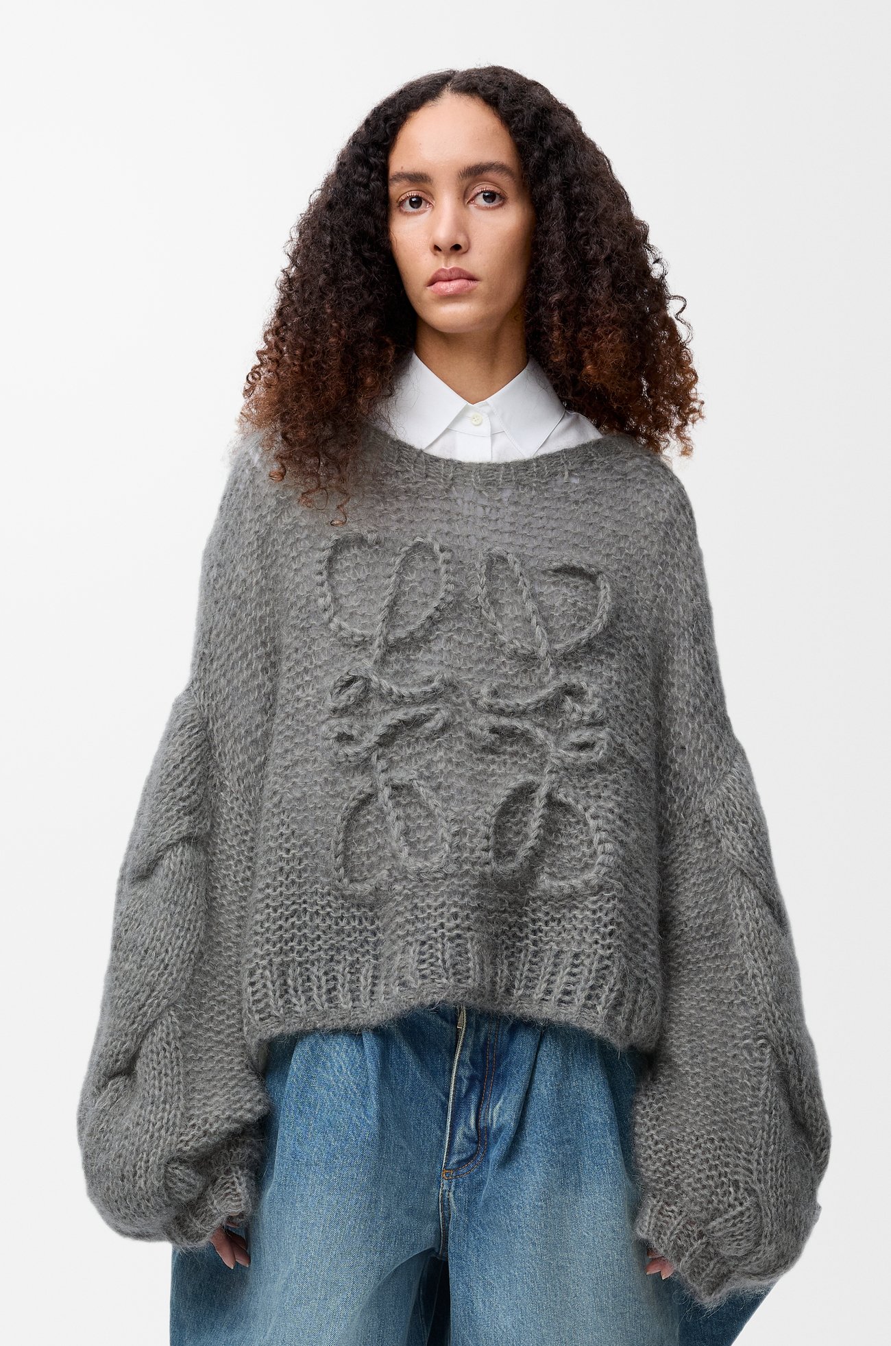 LOEWE Jersey Anagram en mohair Gris Jaspeado