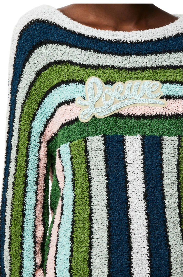 LOEWE Stripe embroidered sweater in cotton Green Multitone pdp_rd