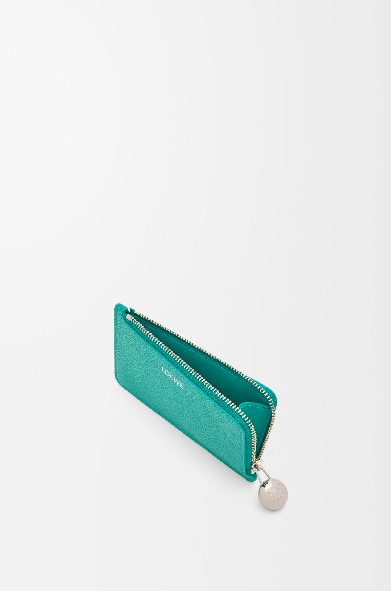 LOEWE 鹅卵石纹牛皮革 Pebble 硬币卡包 海蓝宝石