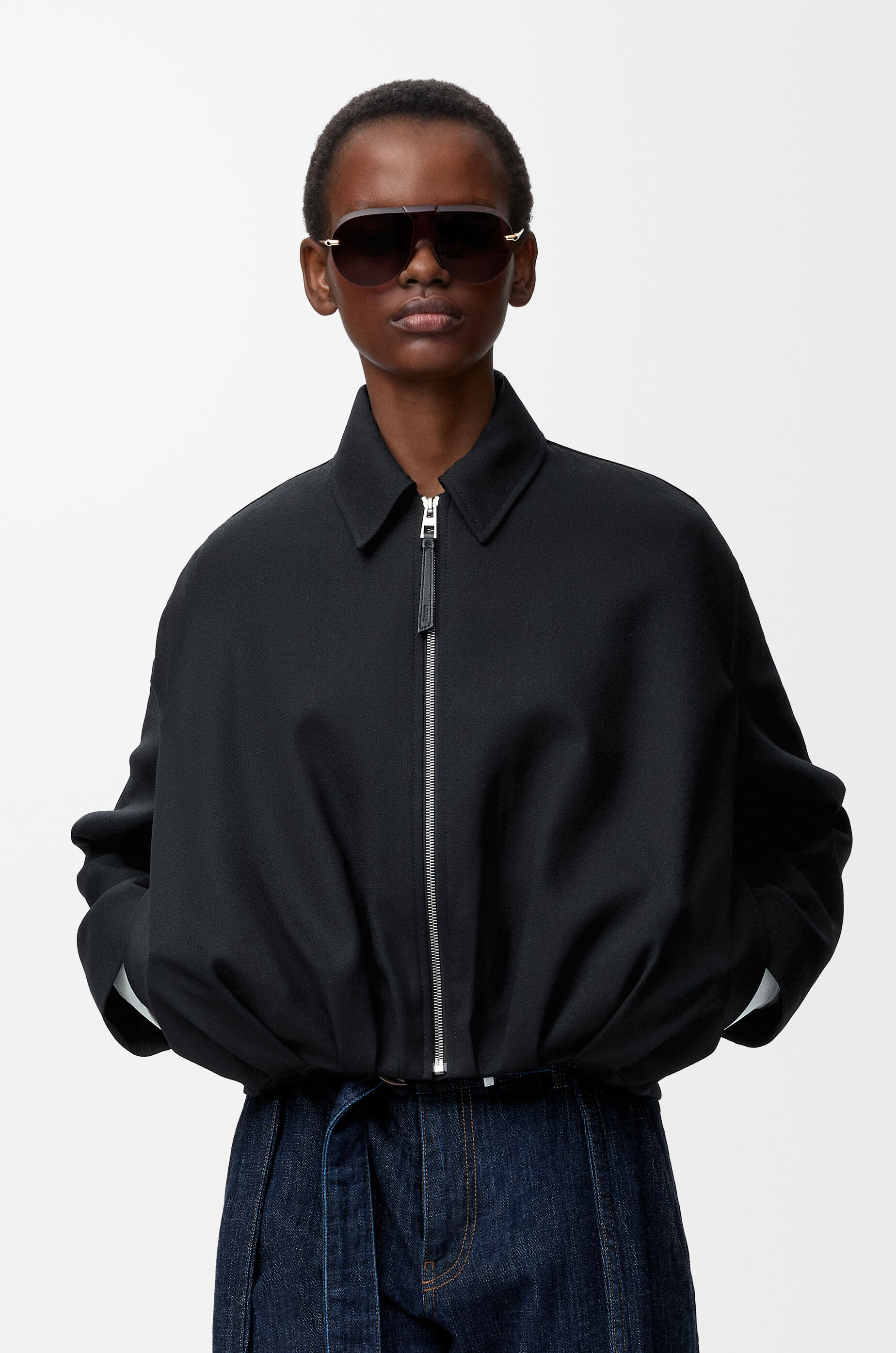 Draped jacket in wool Black - LOEWE USA Official Website