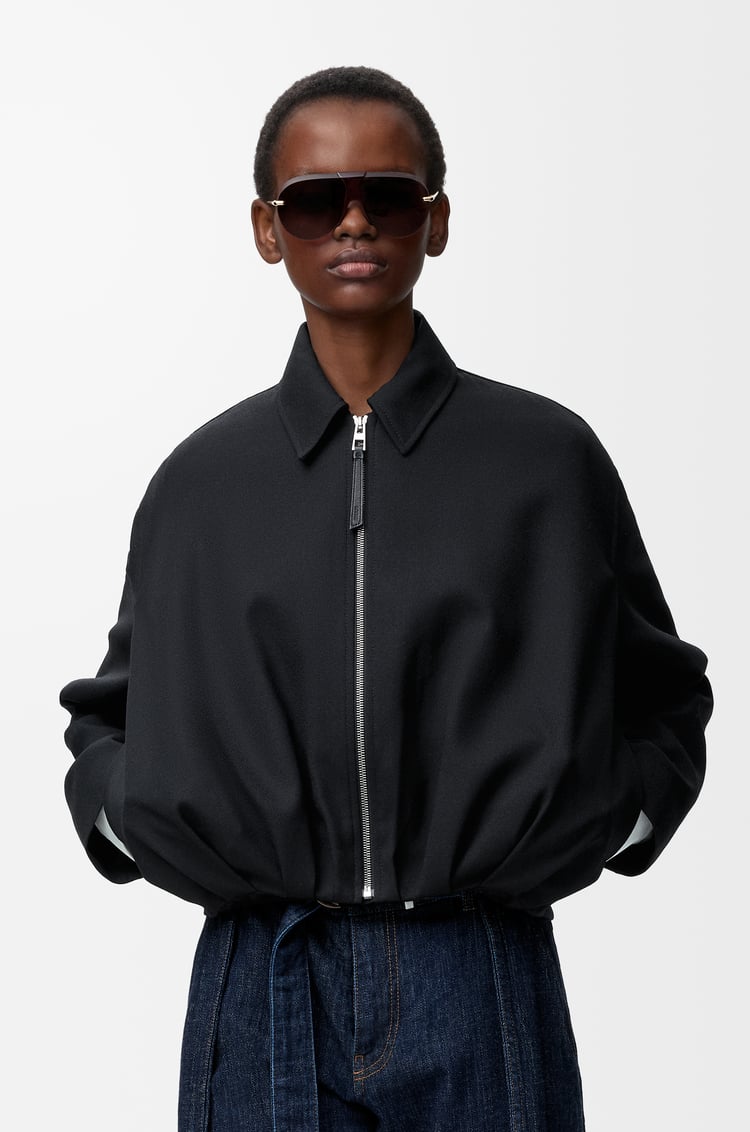 LOEWE ドレープ ジャケット（ウール） ブラック