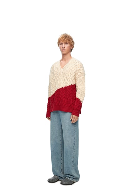 LOEWE Sweater in wool Beige/Red plp_rd