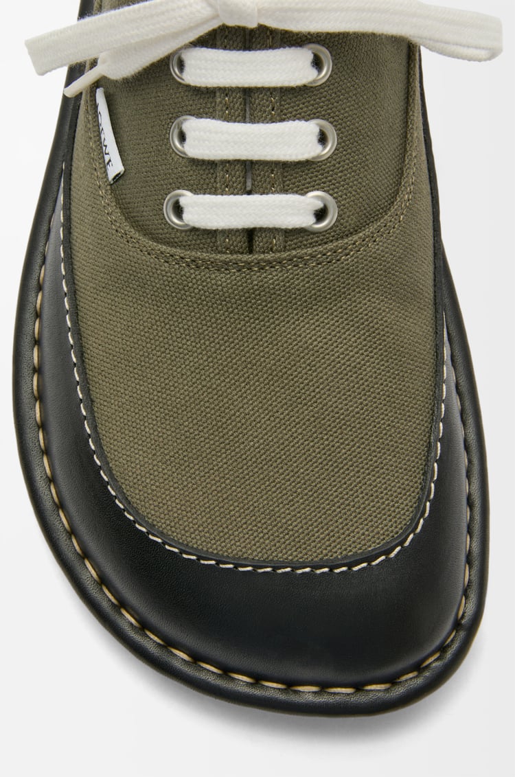 LOEWE ベイ レースアップ（キャンバス&ベジタブルタンニンカーフ） Khaki Green/Black