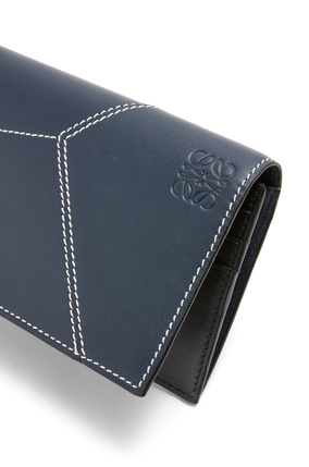 LOEWE Puzzle stitches long horizontal wallet in smooth calfskin Ocean plp_rd