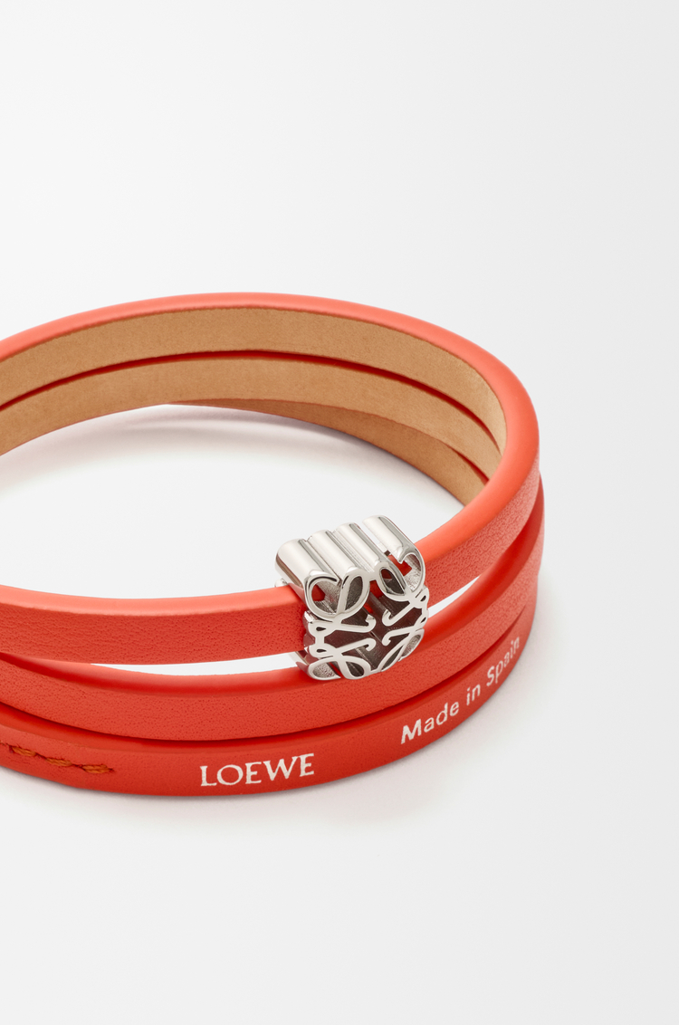 LOEWE Anagram Bombé twist bracelet in calfskin Sunrise Orange